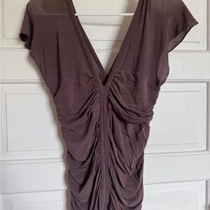 BCBGMaxAzria Ruched V-Neck Top